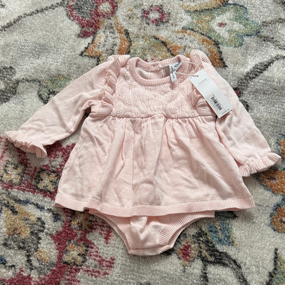 Janie and Jack Light Pink Knit Baby Dress